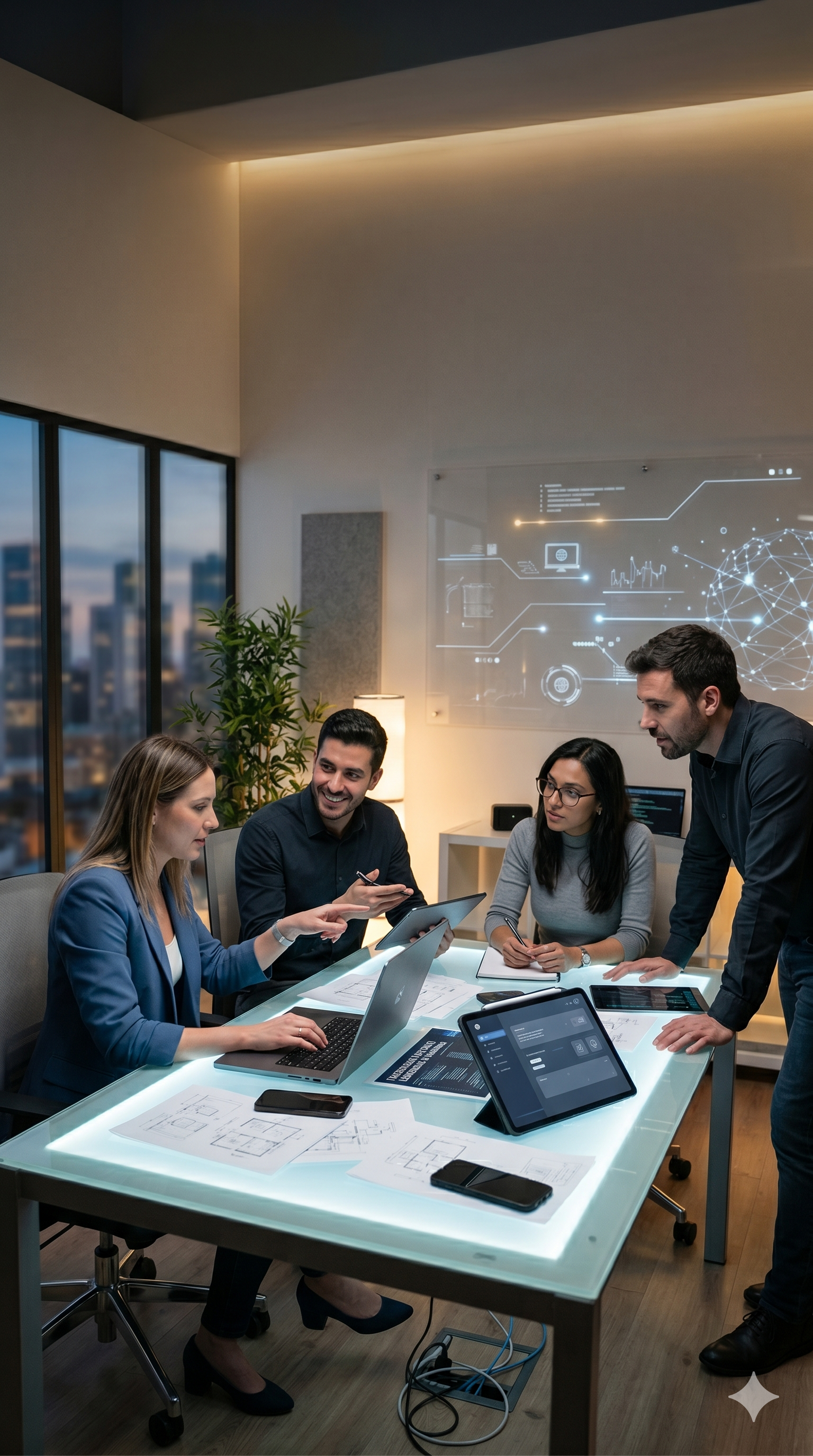 Equipo trabajando en soluciones digitales